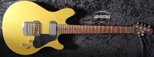 MUSIC MAN Valentine, Saturn Sparkle Gold - Roasted Figured Maple - Incl. Music Man Case