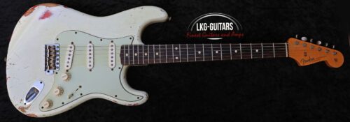 Fender Custom Shop 1962 Stratocaster Heavy Relic – Olympic White over Dakota Red – Amber Pickups – 2012